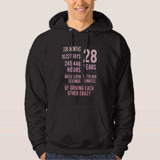 28 Years Married Funny 28th Wedding Anniversary Hoodie