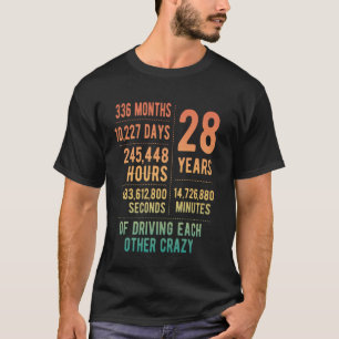28 Years Married Funny 28th Wedding Anniversary T-Shirt