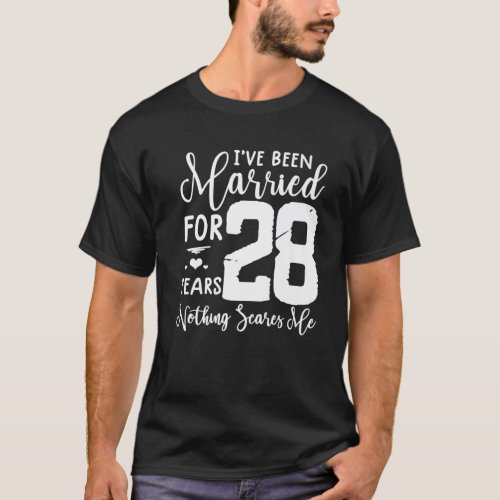 28 Years Married  Funny Couple 28Th Anniversary T_Shirt