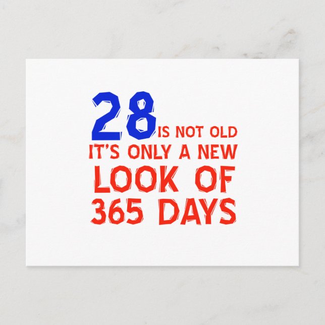 28 years Old birthday designs Postcard (Front)
