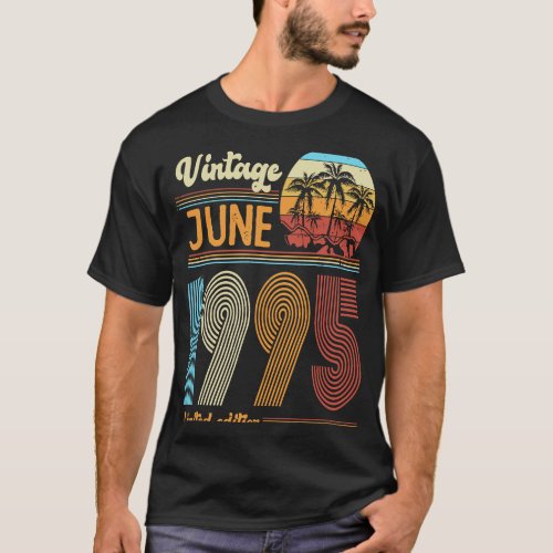 28 Years Old Birthday  Vintage June 1995 Women Men T_Shirt