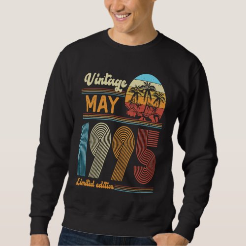 28 Years Old Birthday  Vintage May 1995 Women Men Sweatshirt