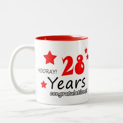 28th anniversary 28 Years Wedding Anniversaries Two_Tone Coffee Mug