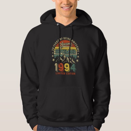 28th Birthday 28 Years Awesome Since September 199 Hoodie