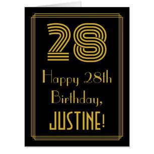 28th Birthday: Art Deco Inspired Look “28” + Name Card