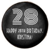 28th Birthday - Art Deco Inspired Look "28", Name Chocolate Covered Oreo (Front)