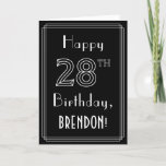 [ Thumbnail: 28th Birthday: Art Deco Style # 28 & Custom Name Card ]