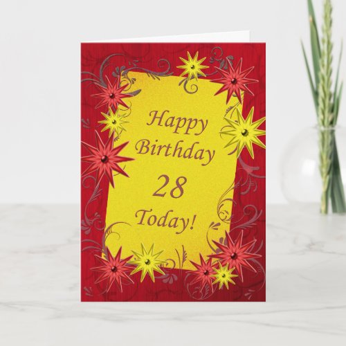 28th Birthday card