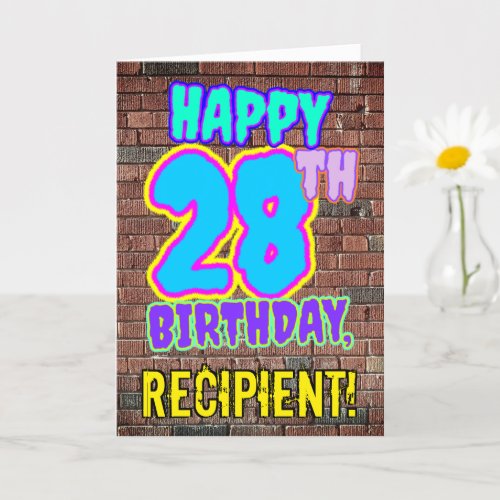 28th Birthday _ Fun Urban Graffiti Inspired Look Card