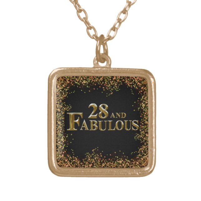 28th  Birthday  Gold Plated Necklace (Front)