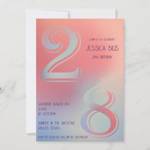 28th birthday invitation