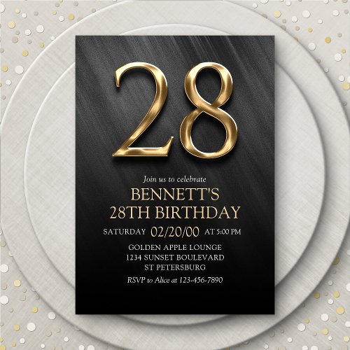28th Birthday Invitation