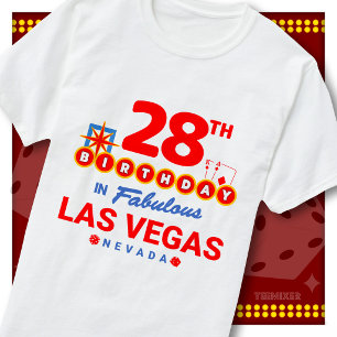 28th Birthday Las Vegas Welcome Sign Party Squad T-Shirt