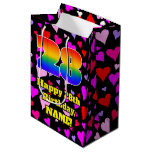 [ Thumbnail: 28th Birthday: Loving Hearts Pattern, Rainbow # 28 Gift Bag ]