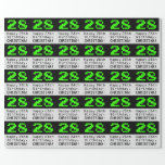 [ Thumbnail: 28th Birthday - Nerdy / Geeky Style "28" and Name Wrapping Paper ]