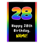 [ Thumbnail: 28th Birthday: Rainbow Spectrum # 28, Custom Name Card ]
