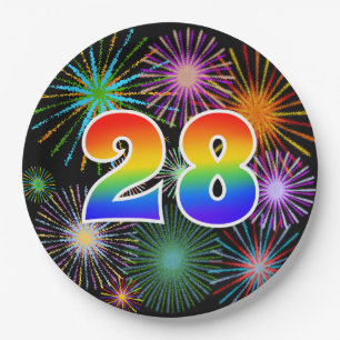 28th Event - Fun, Colorful, Bold, Rainbow 28 Paper Plates