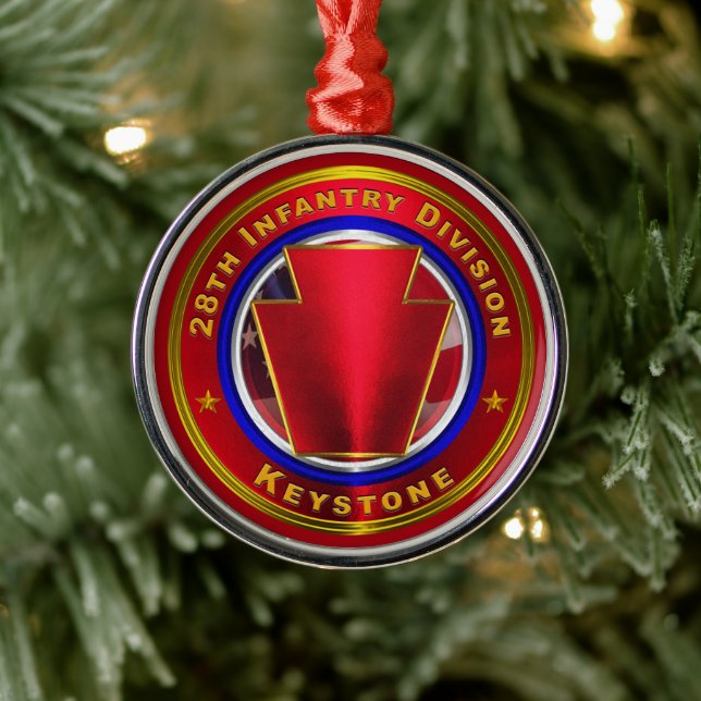 28th Infantry Division Christmas  Metal Ornament (Tree)