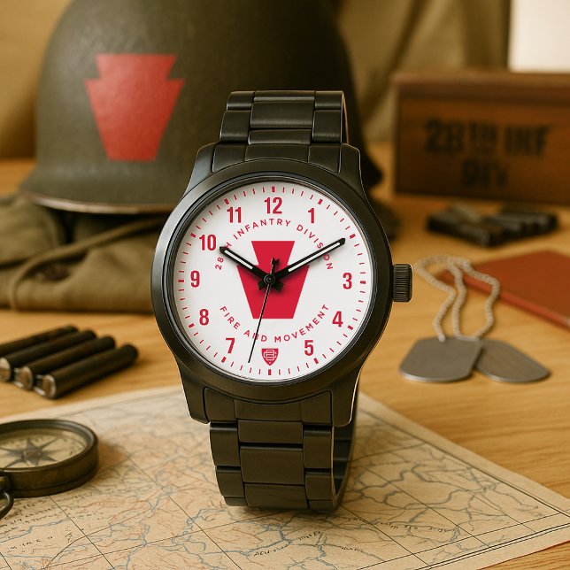28th Infantry Division "Fire and Movement" Tribute Watch (28th Infantry Division "Fire and Movement" Tribute Stainless Steel Watch)