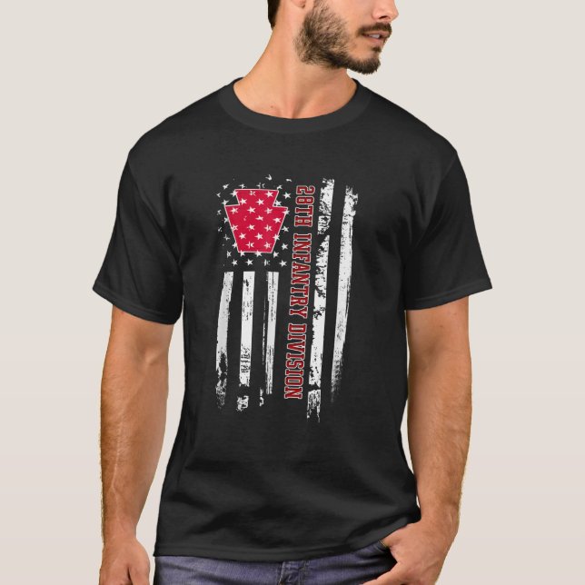 28th Infantry Division Veteran USA Flag Veterans D T-Shirt (Front)