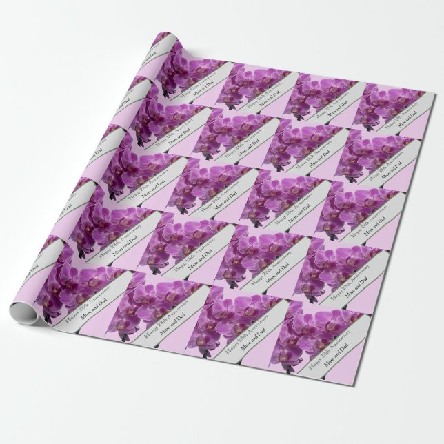 28th Wedding Anniversary Editable  Wrapping Paper (Unrolled)