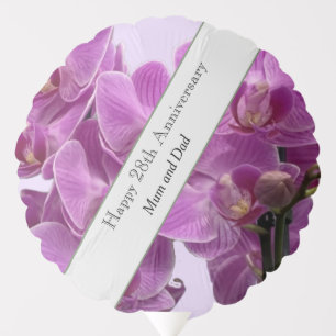 28th Wedding Anniversary Orchid Balloon