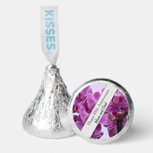 28th Wedding Anniversary Orchid    Hershey®'s Kisses® (Front)