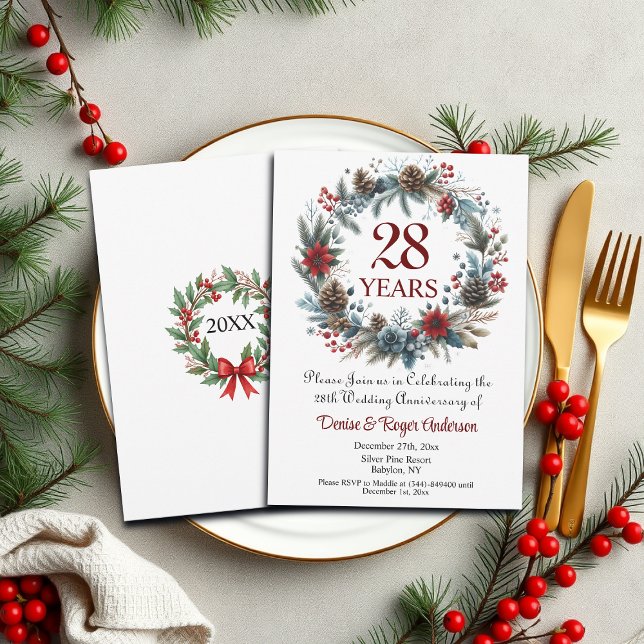 28th Wedding Anniversary Winter Invitation (Creator Uploaded)