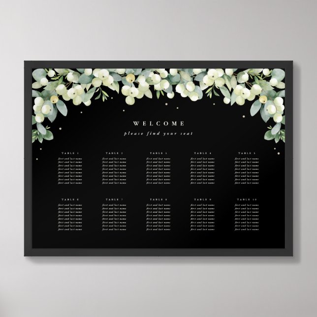 28x20" 10 Tables of 8 Seating Chart Poster (Framed Front)