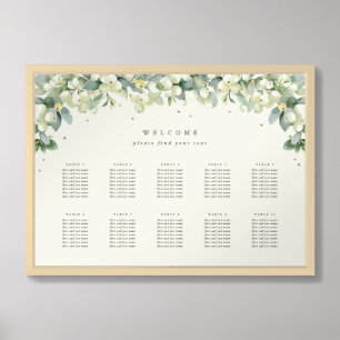 28x20" 10 Tables of 8 Seating Chart Poster