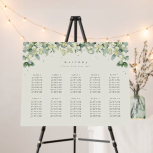 28x22" 10 Tables of 10 Wedding Seating Chart Foam Board