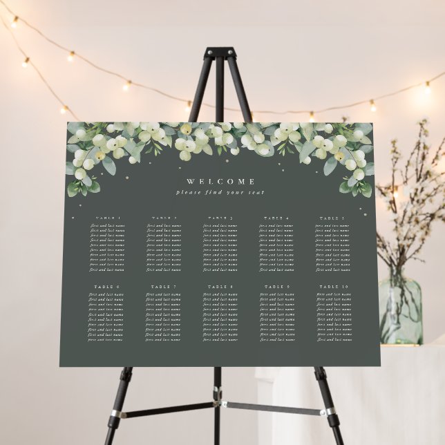 28x22" 10 Tables of 10 Wedding Seating Chart Foam Board (In Situ (Stand))