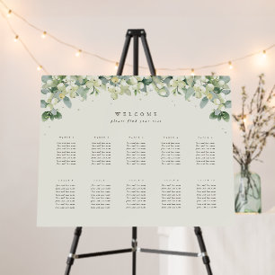 28x22" 10 Tables of 8 Wedding Seating Chart Foam Board