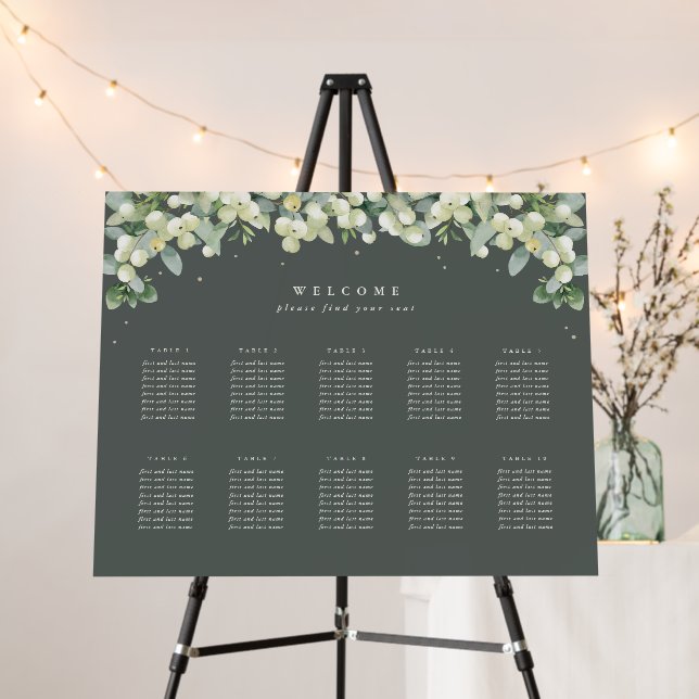 28x22" 10 Tables of 8 Wedding Seating Chart Foam Board (In Situ (Stand))