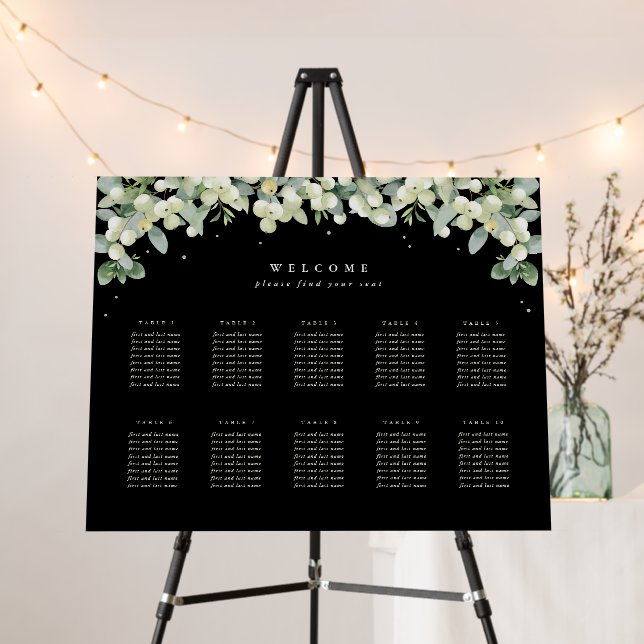 28x22" 10 Tables of 8 Wedding Seating Chart Foam Board (In Situ (Stand))