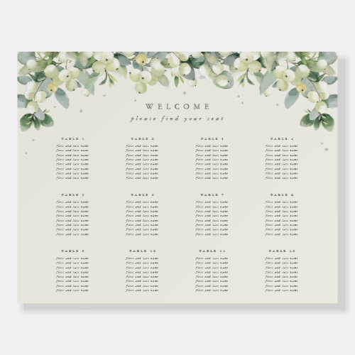 28x22 12 Tables of 8 Wedding Seating Chart Foam Board