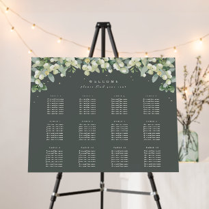 28x22" 12 Tables of 8 Wedding Seating Chart Foam Board