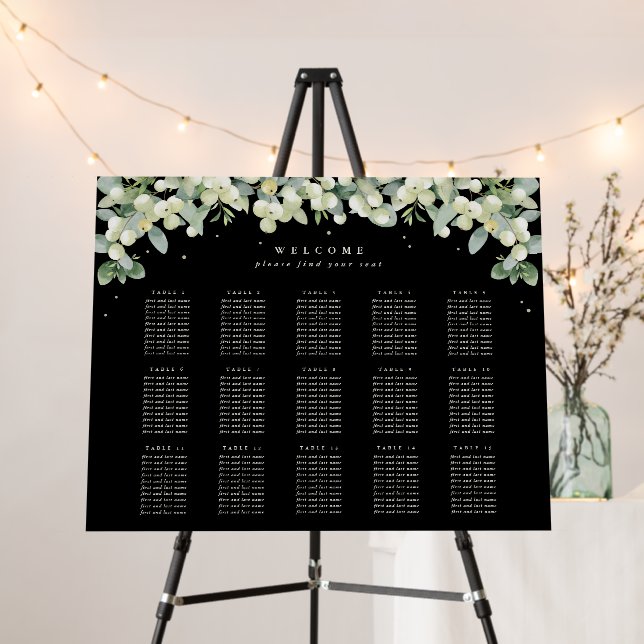 28x22" 15 Tables of 10 Wedding Seating Chart Foam Board (In Situ (Stand))