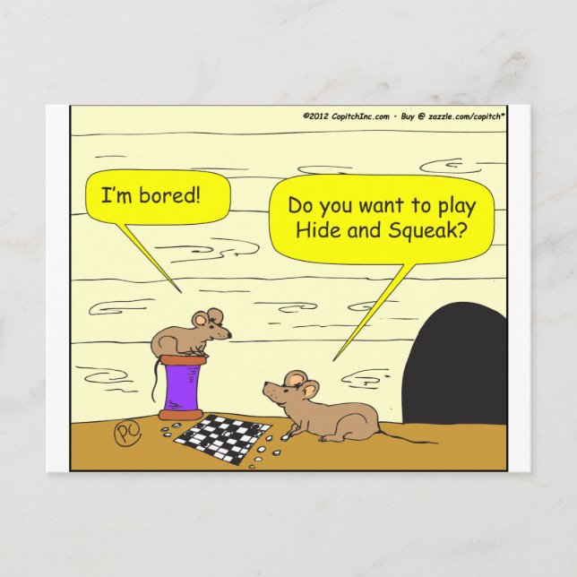 295 hide and squeak cartoon postcard (Front)