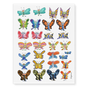 29 Cute Cartoon Butterfly Art Temporary Tattoos