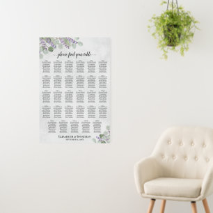 29 Table Eucalyptus Lavender Wedding Seating Chart Foam Board