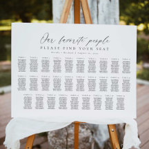 29 Tables Our Favorite People Seating Chart Plan