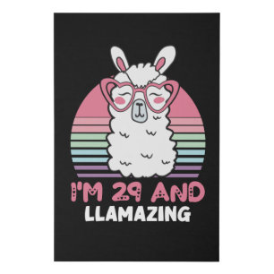 29 Year Old Bday Llamazing 29th Birthday Llama Faux Canvas Print