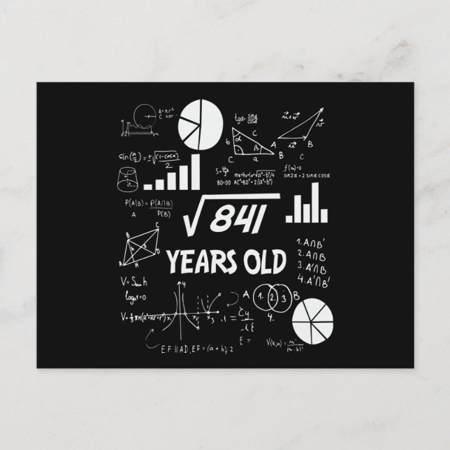 29 Year Old Bday Math Teacher 29th Birthday Gift Postcard (Front)