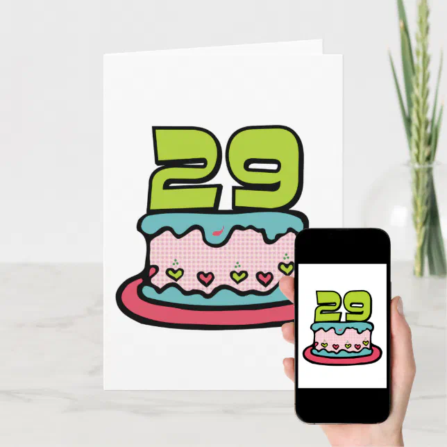 29 Year Old Birthday Cake Card | Zazzle