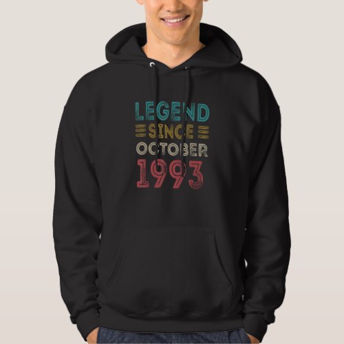 29 Year Old Legend Since October 1993 29th Birthda Hoodie