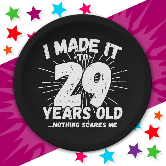 29 Year Old Sarcastic Meme Funny 29th Birthday Paper Plates (Creator Uploaded)