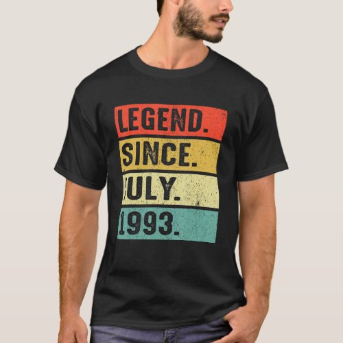 29 Years Old Legend Since July 1993 29th Birthday T_Shirt