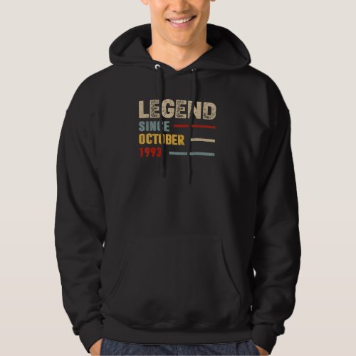 29 Years Old  Legend Since October 1993 29th Birth Hoodie