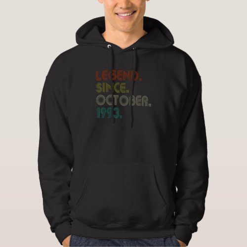 29 Years Old  Legend Since October 1993 29th Birth Hoodie